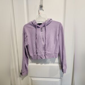 Light Purple Cropped Hoodie